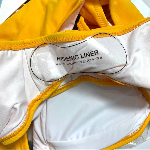 Cupshe 2 Piece Bikini Bottoms NWT Top NWOT Yellow - Orange Size Large - Picture 6 of 7